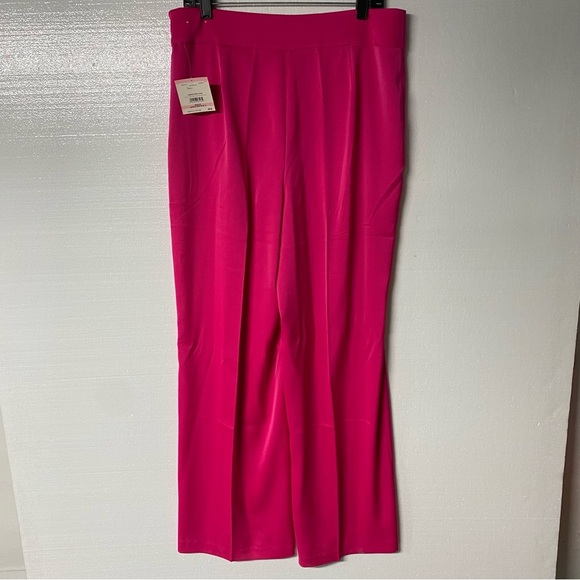 Anne Klein Dress Pants 10 Pink Wide Leg Stain Careerwear Business Barbiecore - Picture 8 of 11